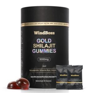 WindBoss 60 Shilajit Gummibärchen – Mit Himalaya-Shilajit und ausgewählten Pflanzenextrakten. Praktisch einzeln verpackt, angenehm im Geschmack und ohne unnötige Zusätze. Ideal für unterwegs und Ihre tägliche Routine Kostenlose Lieferung.